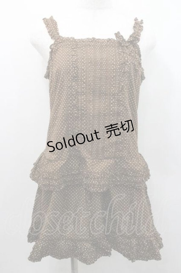 画像1: PINK HOUSE / 水玉フリルキャミソール  ブラウン I-26-01-10-028-LO-TO-SA-ZI (1)