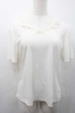 画像1: INGEBORG / フリル襟&モチーフ付半袖トップス M アイボリー I-26-01-10-029-LO-TO-SA-ZI (1)