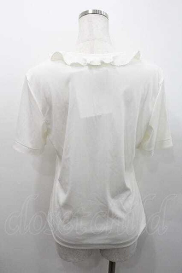 画像2: INGEBORG / フリル襟&モチーフ付半袖トップス M アイボリー I-26-01-10-029-LO-TO-SA-ZI (2)