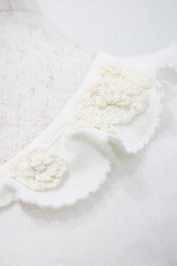 画像4: INGEBORG / フリル襟&モチーフ付半袖トップス M アイボリー I-26-01-10-029-LO-TO-SA-ZI (4)