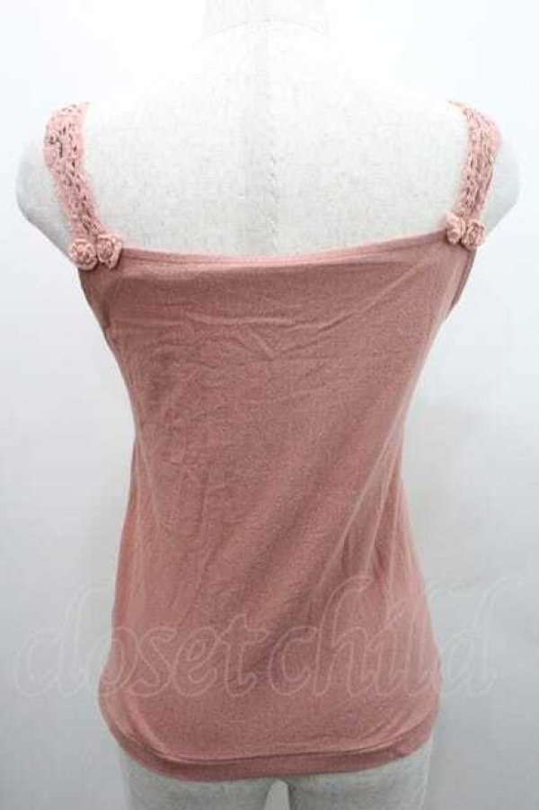 画像2: INGEBORG / 肩紐レース&モチーフ付キャミソール 11号 ピンク I-26-01-10-033-LO-TO-SA-ZI (2)