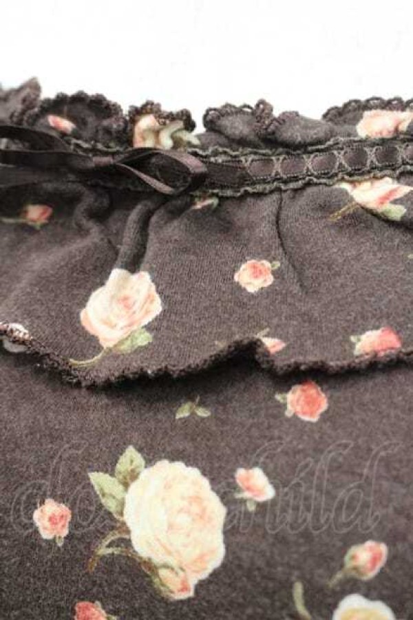 画像3: PINK HOUSE / 薔薇柄胸元ハシゴレース五分袖トップス L ブラウン I-26-01-10-034-LO-TO-SA-ZI (3)