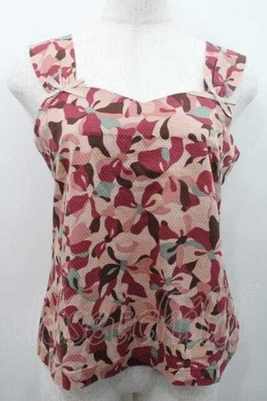 画像: INGEBORG / リボンカモフラージュ柄キャミソール L ピンク I-26-01-10-035-LO-TO-SA-ZI