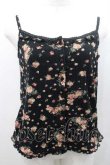 画像1: PINK HOUSE / 花柄前開きキャミソール L ブラック I-26-01-10-037-LO-TO-SA-ZI (1)