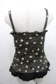 画像2: PINK HOUSE / 薔薇柄前開きキャミソール L ブラック I-26-01-10-038-LO-TO-SA-ZI (2)