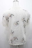 画像2: INGEBORG / 百合柄レース半袖ブラウス S アイボリー I-26-01-10-039-LO-BL-SA-ZI (2)