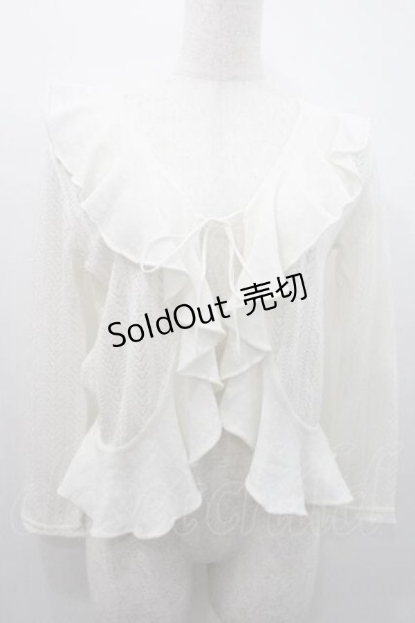 画像1: PINK HOUSE / フリルボレロ  ホワイト I-26-01-10-041-LO-TO-SA-ZI (1)