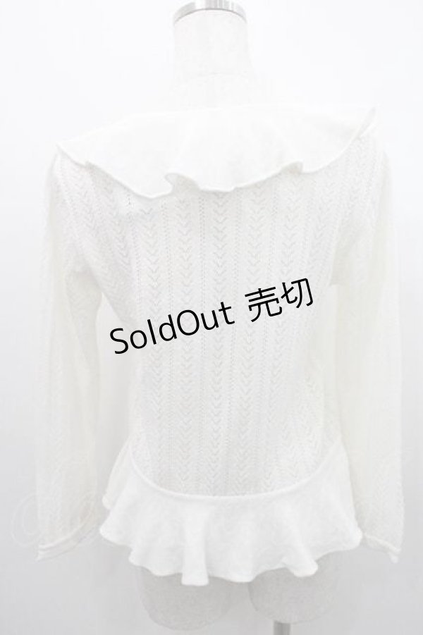 画像2: PINK HOUSE / フリルボレロ  ホワイト I-26-01-10-041-LO-TO-SA-ZI (2)