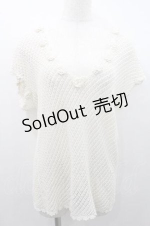 画像: INGEBORG / モチーフ付ネットトップス M アイボリー I-26-01-10-042-LO-TO-SA-ZI