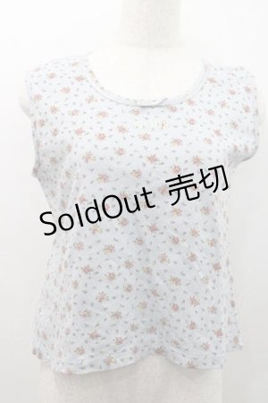 画像: PINK HOUSE / 小花柄タンクトップ L ライトブルー I-26-01-10-044-LO-TO-SA-ZI