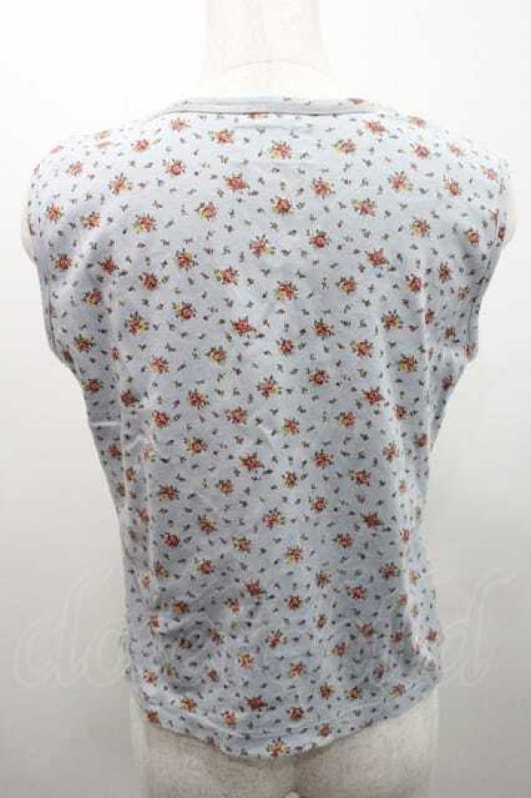 画像2: PINK HOUSE / 小花柄タンクトップ L ライトブルー I-26-01-10-044-LO-TO-SA-ZI (2)