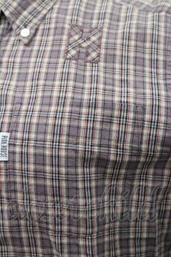 画像4: PINK HOUSE / アルファベットアップリケボタンダウンシャツ M パープル I-26-01-10-049-LO-BL-SA-ZI (4)