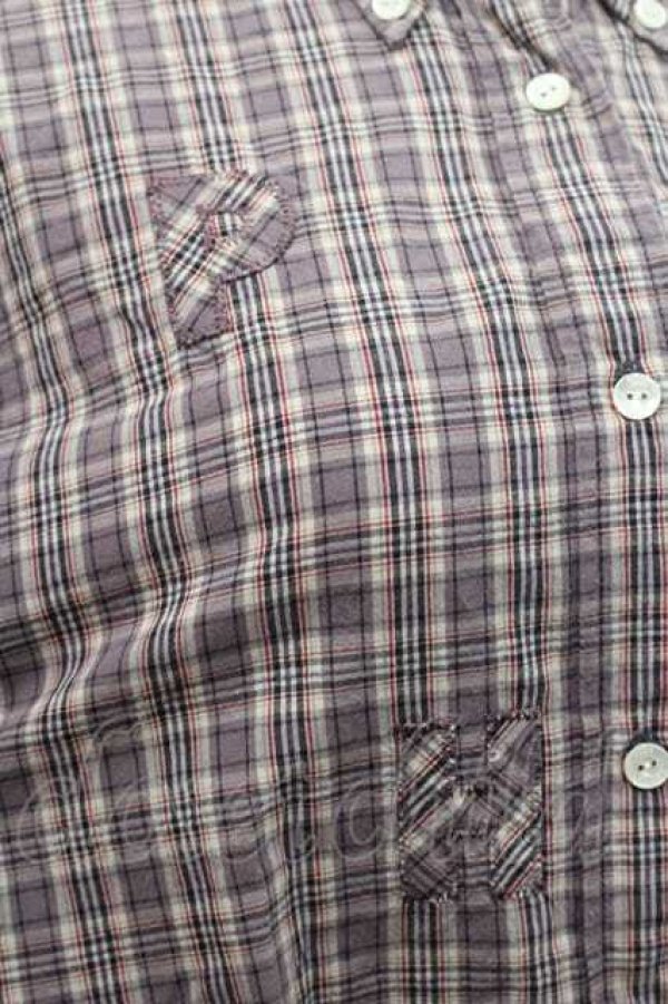 画像5: PINK HOUSE / アルファベットアップリケボタンダウンシャツ M パープル I-26-01-10-049-LO-BL-SA-ZI (5)