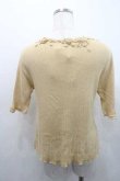 画像2: INGEBORG / モチーフ付き五分袖ニットトップス M イエロー I-26-01-10-051-LO-TO-SA-ZI (2)