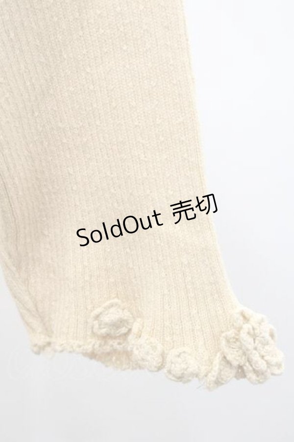 画像3: INGEBORG / モチーフ付き五分袖ニットトップス M イエロー I-26-01-10-051-LO-TO-SA-ZI (3)