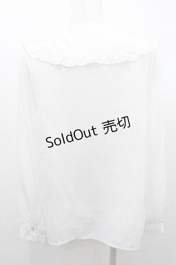 画像2: Amavel / 鍵刺繍ブラウス  白Ｘボルドー I-26-01-10-005-CA-BL-SA-ZI (2)