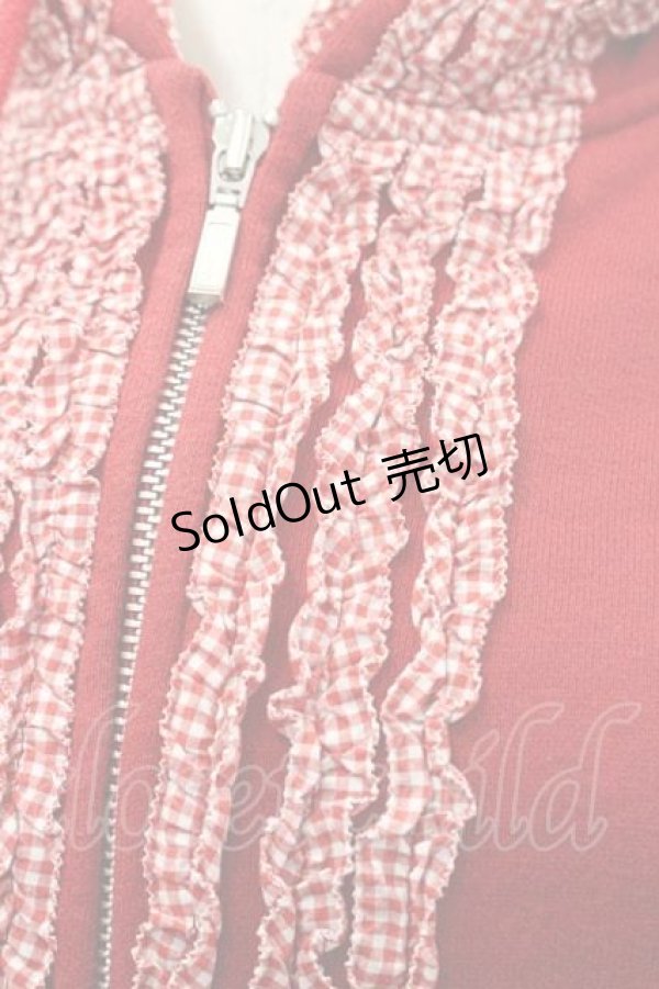 画像4: PINK HOUSE / ギンガムピコフリルパーカー  赤 I-26-01-10-052-LO-TO-SA-ZI (4)