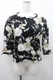 画像1: INGEBORG / 花柄五分袖トップス Ｍ ブラック I-26-01-10-059-LO-TO-SA-ZI (1)
