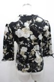 画像2: INGEBORG / 花柄五分袖トップス Ｍ ブラック I-26-01-10-059-LO-TO-SA-ZI (2)