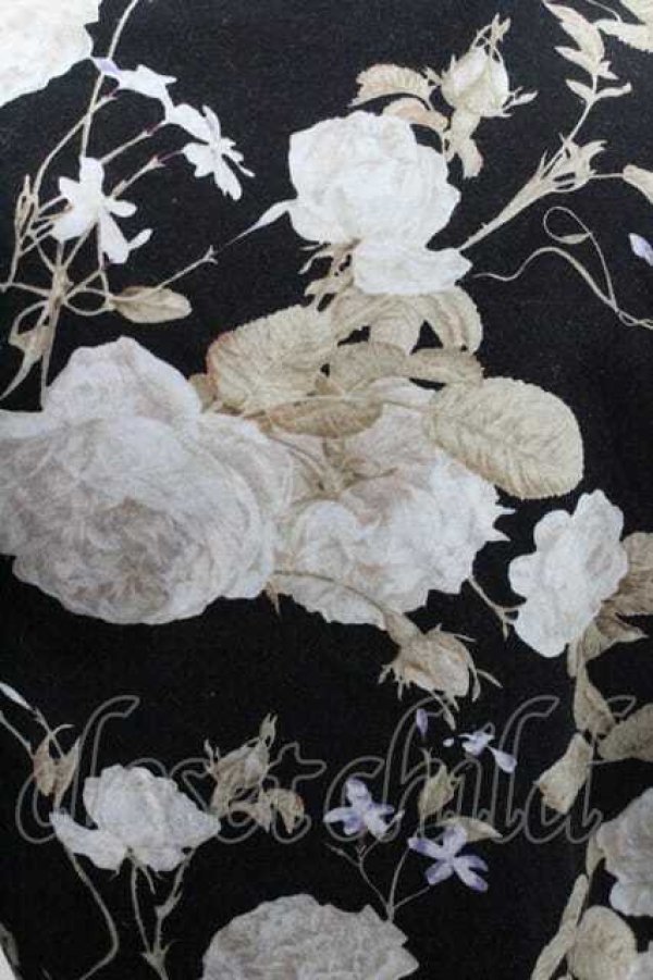 画像4: INGEBORG / 花柄五分袖トップス Ｍ ブラック I-26-01-10-059-LO-TO-SA-ZI (4)