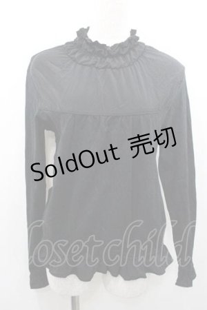 画像: PINK HOUSE / シャーリングハイネックトップス 4(L) 黒 I-26-01-10-064-LO-TO-SA-ZI