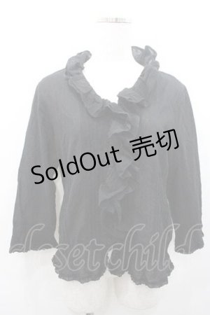 画像: INGEBORG / フリルシアーブラウス M ブラック I-26-01-10-065-LO-BL-SA-ZI