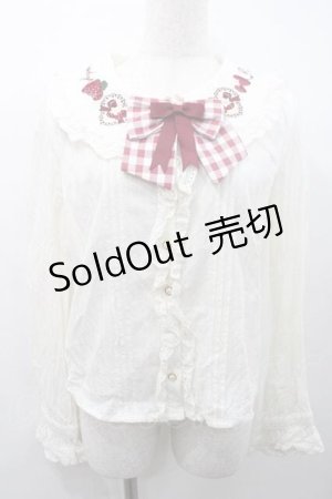 画像: Amavel / Strawberry Basketコットンブラウス  生成りＸ赤 I-26-01-10-006-CA-BL-SA-ZI