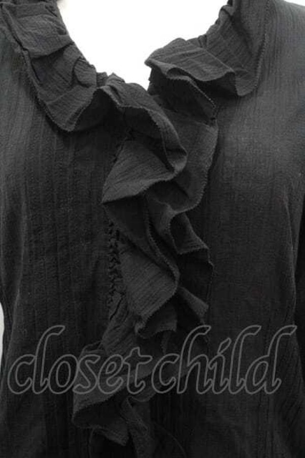 画像3: INGEBORG / フリルシアーブラウス M ブラック I-26-01-10-065-LO-BL-SA-ZI (3)