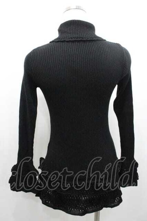 画像2: PINK HOUSE / ハイネックニットトップス M 黒 I-26-01-10-066-LO-TO-SA-ZI (2)