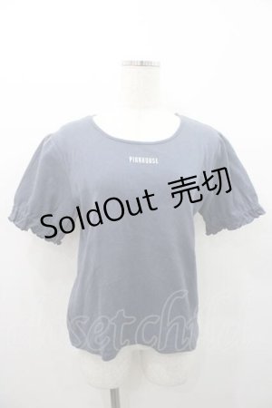 画像: PINK HOUSE / ロゴ入りパフスリーブカットソー  グレーＸ白 I-26-01-10-068-LO-TO-SA-ZI