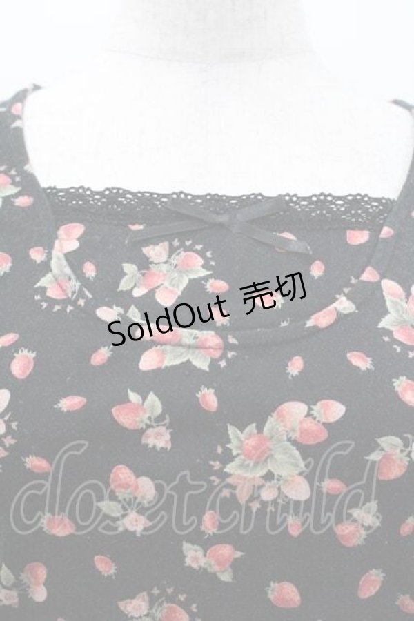 画像3: PINK HOUSE / 苺総柄カットソー  黒Ｘ赤 I-26-01-10-069-LO-TO-SA-ZI (3)