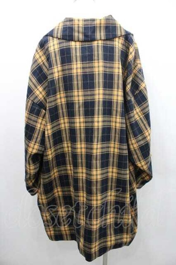 画像2: HEIHEI / タータンチェックロングジャケット  ベージュｘ黒チェック I-26-01-10-076-PU-JA-SA-ZI (2)