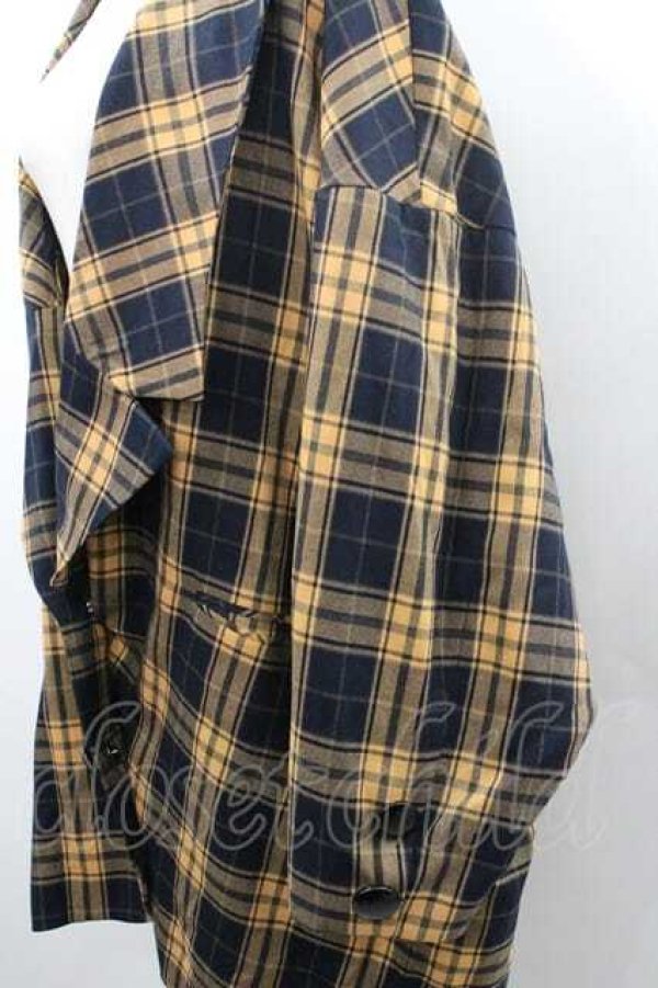 画像3: HEIHEI / タータンチェックロングジャケット  ベージュｘ黒チェック I-26-01-10-076-PU-JA-SA-ZI (3)