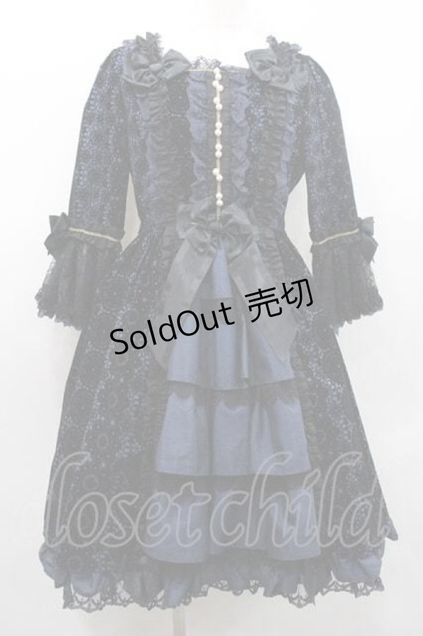 画像1: Angelic Pretty / ベルエレーヌドレス  ネイビー I-26-01-10-078-AP-OP-SA-ZI (1)