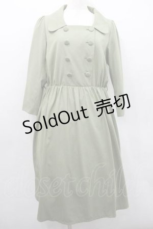 画像: an another angelus / フロントボタン長袖ワンピース  グリーン I-26-01-10-080-CA-OP-SA-ZI