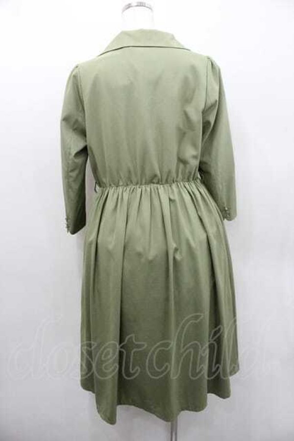 画像2: an another angelus / フロントボタン長袖ワンピース  グリーン I-26-01-10-080-CA-OP-SA-ZI (2)