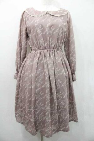 画像: Fi.n.t / スノー千鳥柄ワンピース  ピンクベージュ I-26-01-10-081-CA-OP-SA-ZI