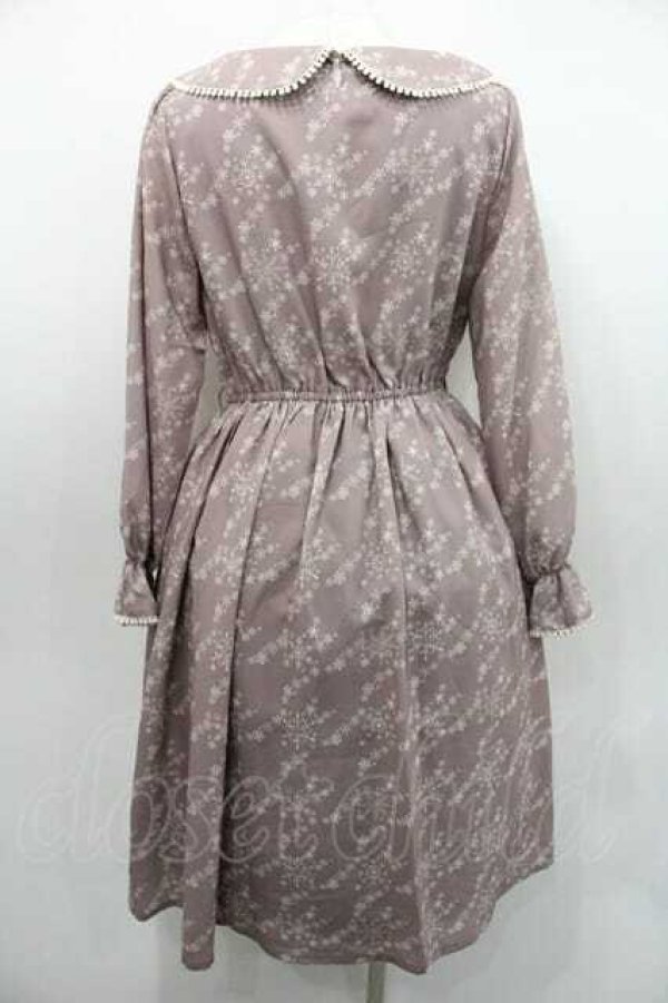 画像2: Fi.n.t / スノー千鳥柄ワンピース  ピンクベージュ I-26-01-10-081-CA-OP-SA-ZI (2)