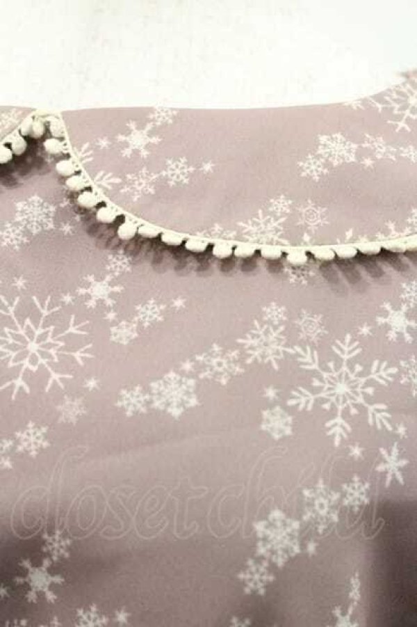 画像3: Fi.n.t / スノー千鳥柄ワンピース  ピンクベージュ I-26-01-10-081-CA-OP-SA-ZI (3)