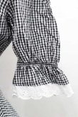 画像3: evelyn / コットンレース丸襟ギンガムワンピース  黒Ｘ白チェック I-26-01-10-082-LO-OP-SA-ZI (3)