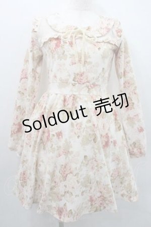 画像: LIZ LISA / ローズ柄ワンピース  白Ｘピンク I-26-01-10-084-LO-OP-SA-ZI