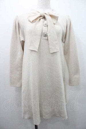 画像: An MILLE / ビジューボタンニットワンピース  アイボリー I-26-01-10-085-EL-OP-SA-ZI