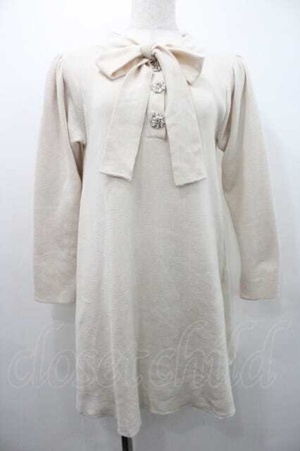 画像1: An MILLE / ビジューボタンニットワンピース  アイボリー I-26-01-10-085-EL-OP-SA-ZI (1)