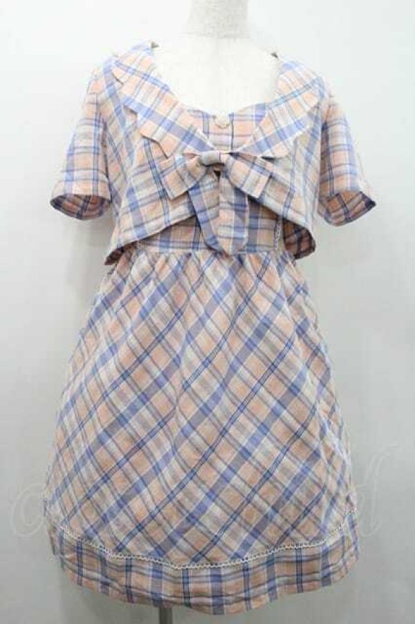 画像1: Fi.n.t / チェックジャケット&ジャンパースカートセット  ピンクチェック I-26-01-10-087-CA-OP-SA-ZI (1)