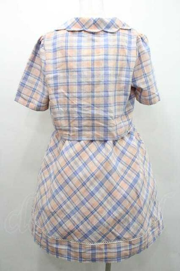 画像2: Fi.n.t / チェックジャケット&ジャンパースカートセット  ピンクチェック I-26-01-10-087-CA-OP-SA-ZI (2)