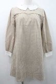 画像1: Fi.n.t / チェックAラインワンピース  ブラウンＸ白 I-26-01-10-089-CA-OP-SA-ZI (1)