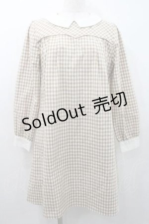 画像: Fi.n.t / チェックAラインワンピース  ブラウンＸ白 I-26-01-10-089-CA-OP-SA-ZI