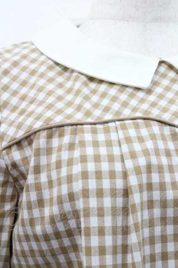 画像3: Fi.n.t / チェックAラインワンピース  ブラウンＸ白 I-26-01-10-089-CA-OP-SA-ZI (3)