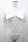 画像1: JESUS DIAMANTE / フロントリボン半袖ニットトップス  白 I-26-01-10-008-JE-TO-SA-ZI (1)