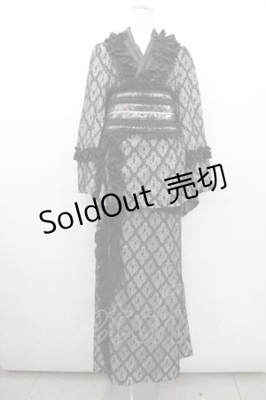 画像: Hoshibako Works / 月影の待ちびと和様セットアップワンピース  黒 I-26-01-10-095-LO-OP-SA-ZI